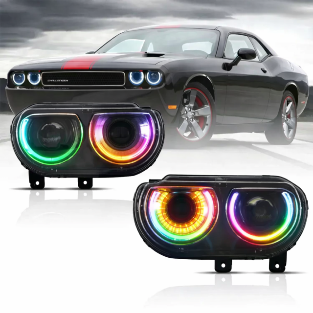 Lighting Trendz 2008-2014 Dodge Challenger Pre-Built HID Flow Series Headlights main image